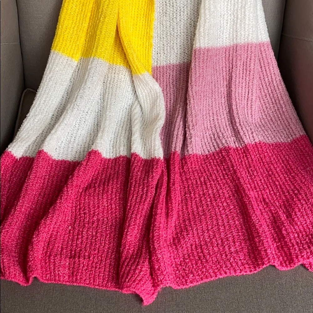 INC Twisted Knit Ribbed Colorblocked Muffler Scarf - Picture 5 of 6